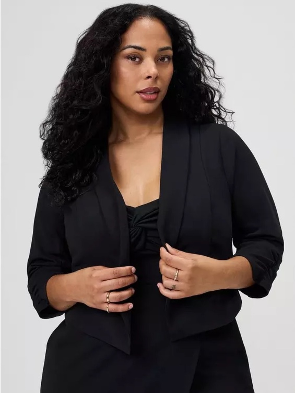 torrid Black Open-Front Draped blazer